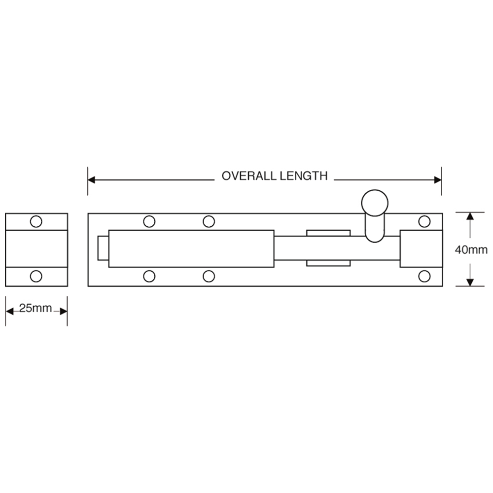 ASEC Straight Tower Bolt