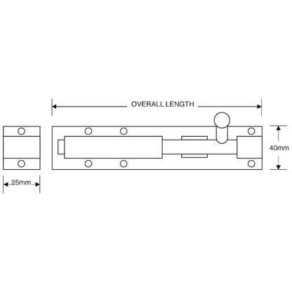 ASEC Straight Tower Bolt