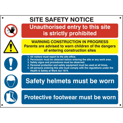 ASEC Composite Site Safety Poster 800mm x 600mm PVC Sign