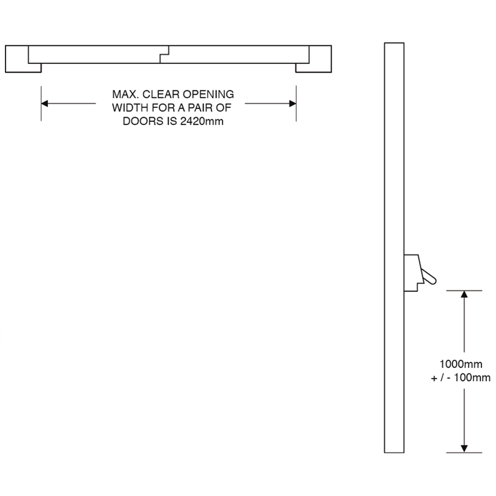 ASEC Double Rebated Panic Bolt Set