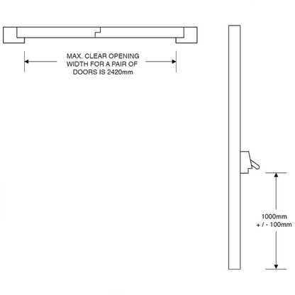 ASEC Double Rebated Panic Bolt Set