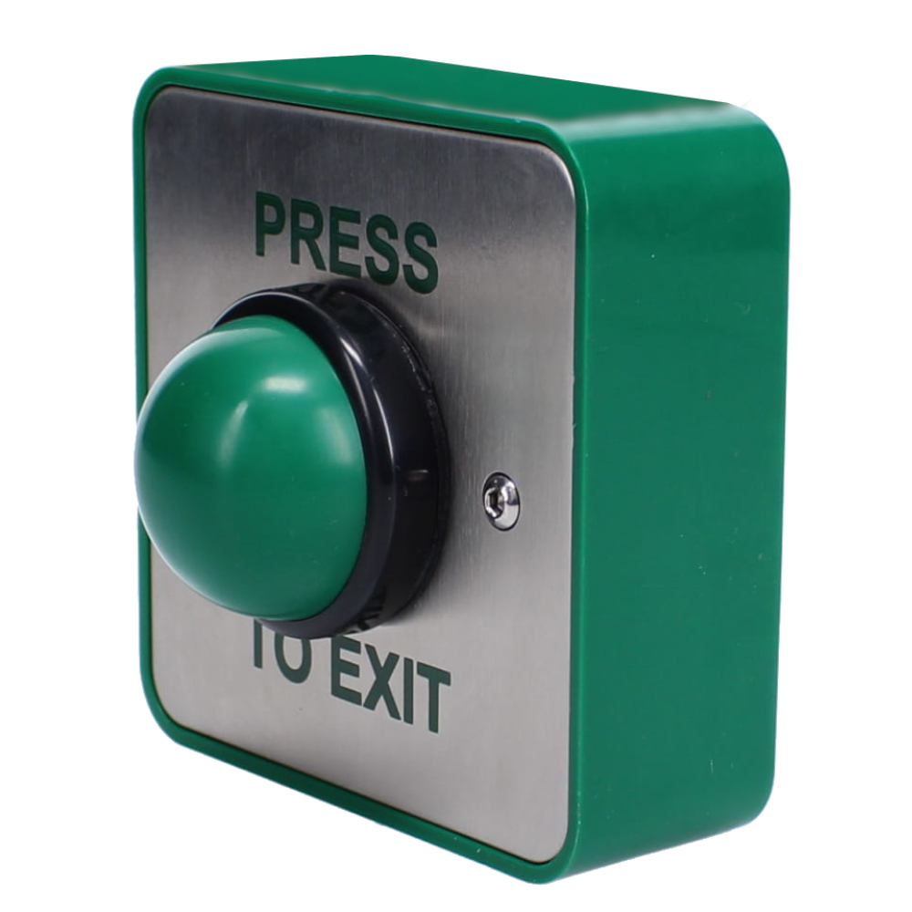 ASEC Press To Exit Green Dome Button With Tamper Proof Collar