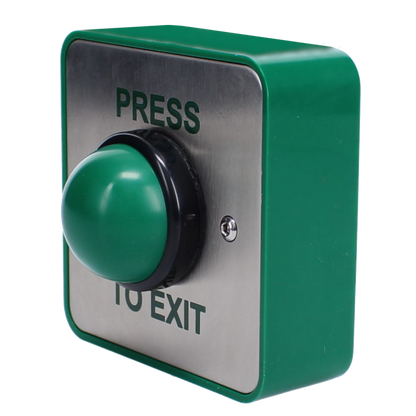 ASEC Press To Exit Green Dome Button With Tamper Proof Collar