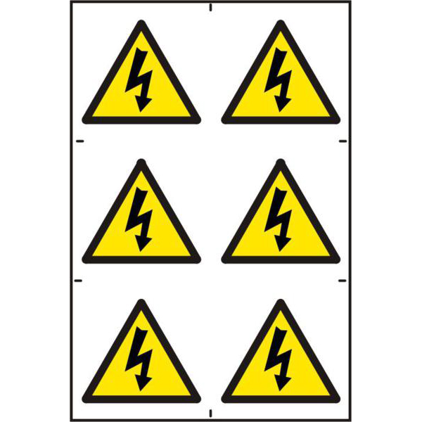 ASEC Electrical Warning Symbol 200mm x 300mm PVC Self Adhesive Sign