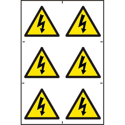 ASEC Electrical Warning Symbol 200mm x 300mm PVC Self Adhesive Sign