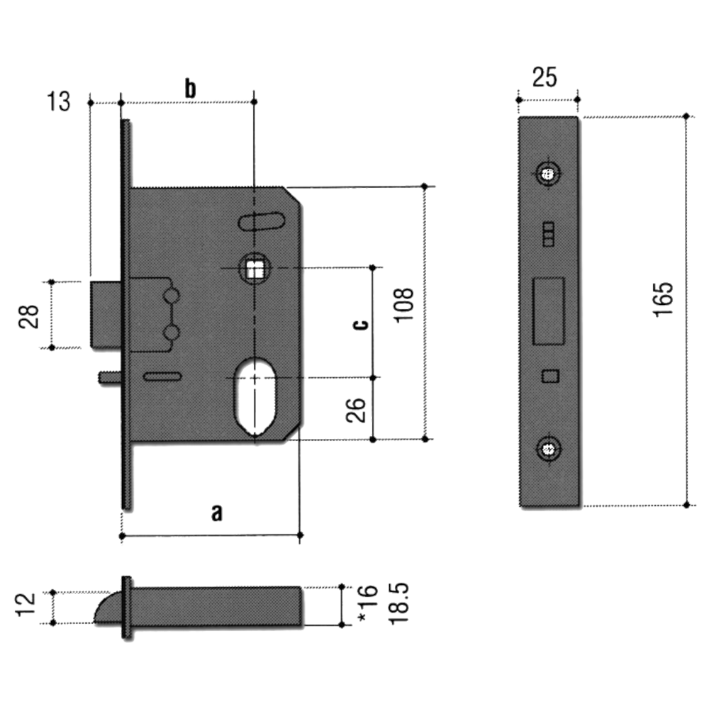 ASEC Euro / Oval Nightlatch Case