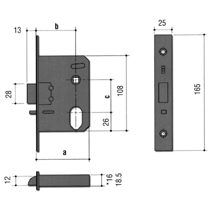 ASEC Euro / Oval Nightlatch Case