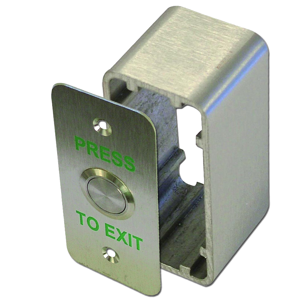 ASEC Press To Exit Narrow Style Surface Button Stainless Steel