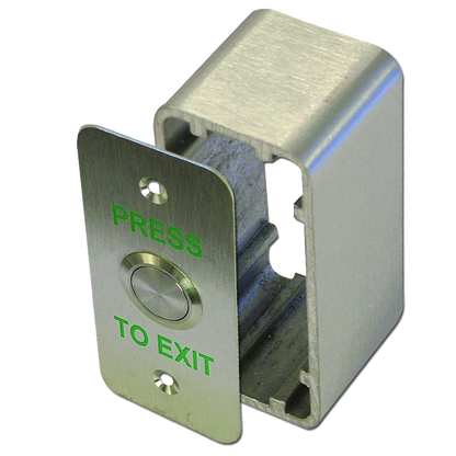 ASEC Press To Exit Narrow Style Surface Button Stainless Steel