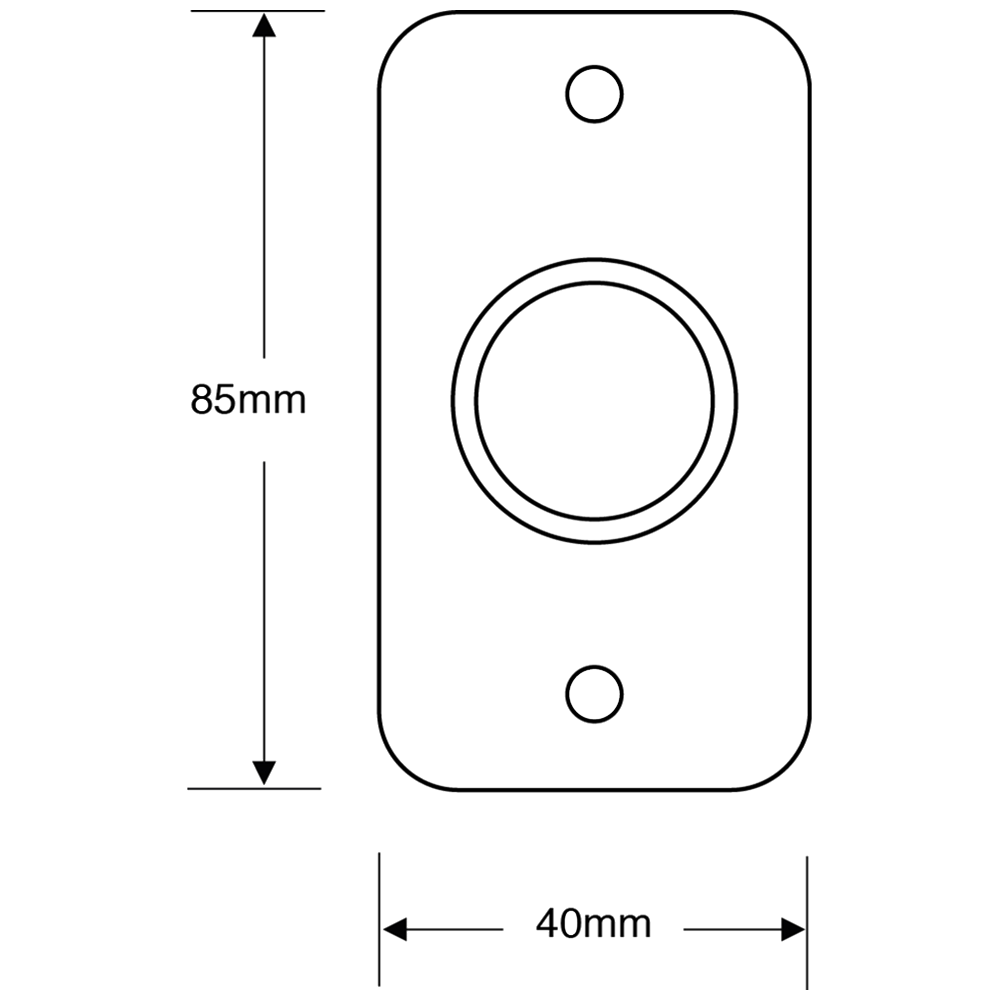 ASEC Press To Exit Narrow Style Surface Button Stainless Steel