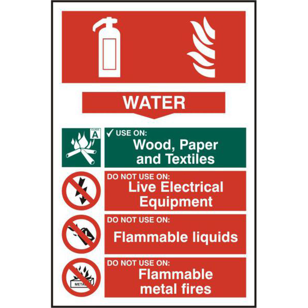 ASEC Fire Extinguisher 200mm x 300mm PVC Self Adhesive Sign