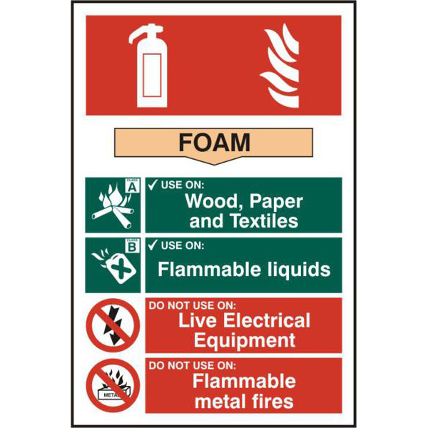 ASEC Fire Extinguisher 200mm x 300mm PVC Self Adhesive Sign