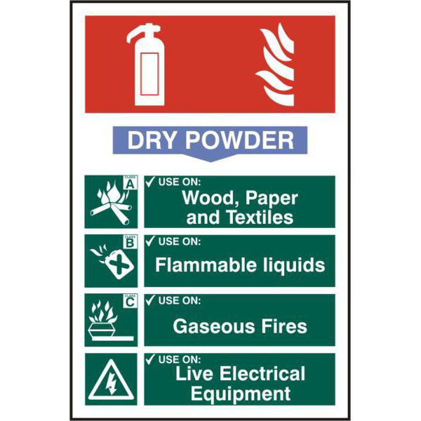 ASEC Fire Extinguisher 200mm x 300mm PVC Self Adhesive Sign