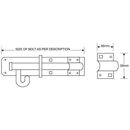 ASEC Brenton 1A Pattern Heavy Duty Padbolt