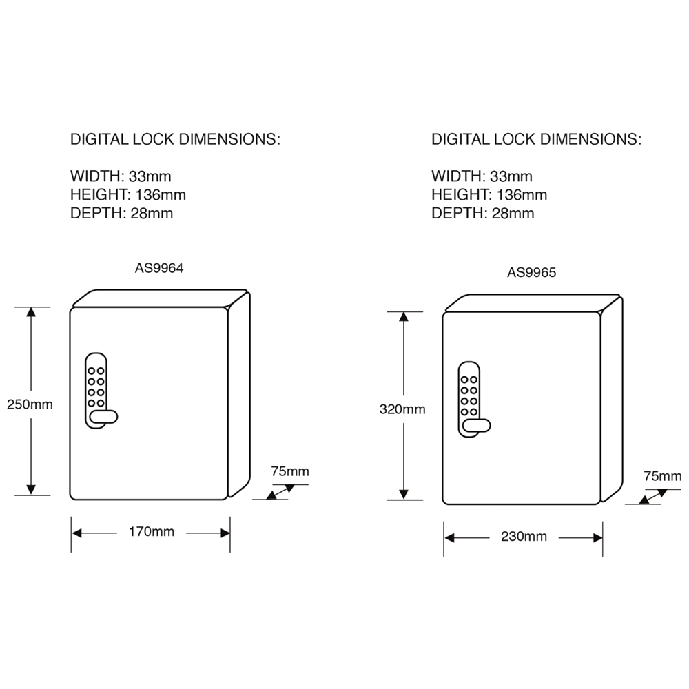 ASEC Key Cabinet With Electronic Digital Lock