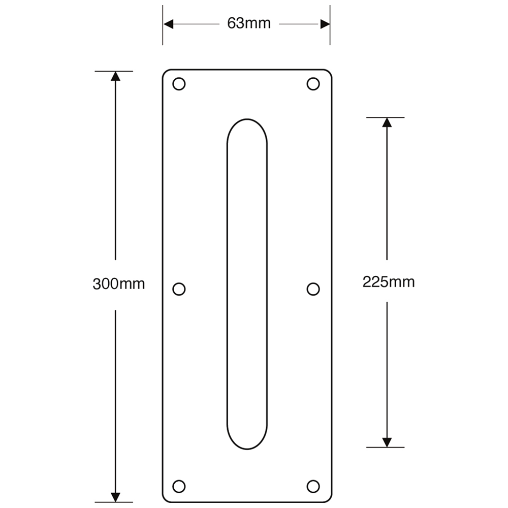 ASEC Plate Mounted 63mm Aluminium Pull Handle