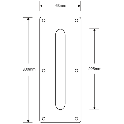 ASEC Plate Mounted 63mm Aluminium Pull Handle