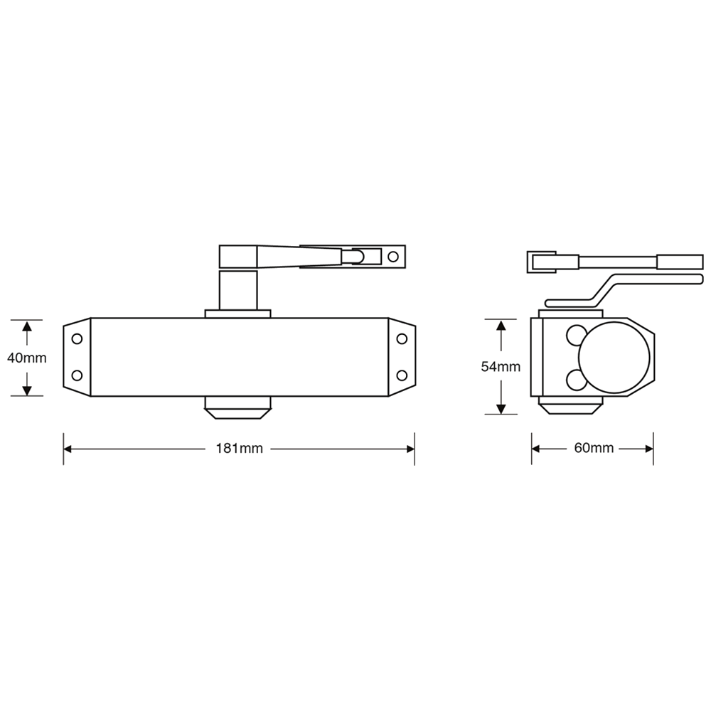 ASEC Size 3 Overhead Door Closer