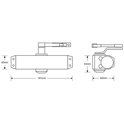 ASEC Size 3 Overhead Door Closer