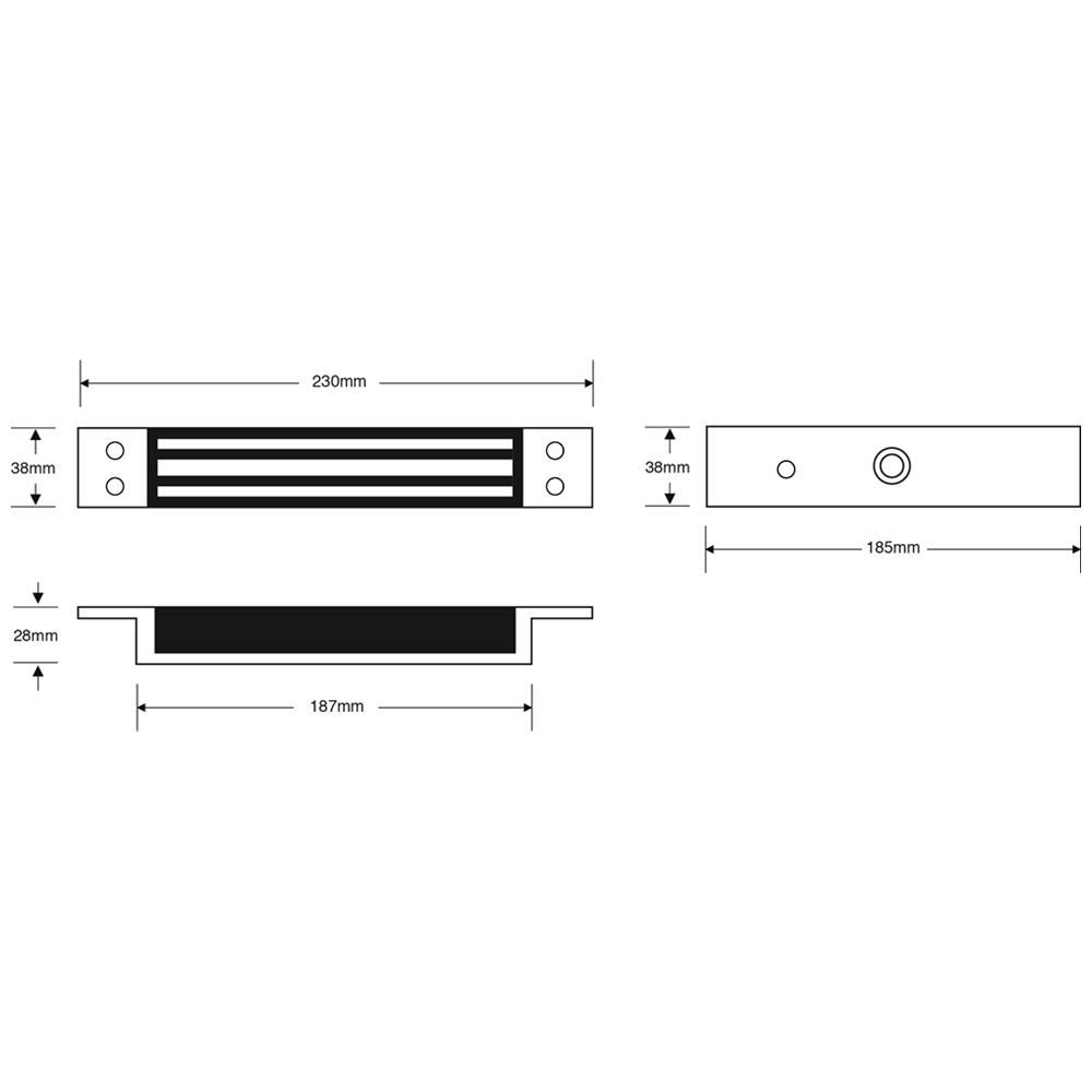 ASEC Slim Line Mortice Magnet