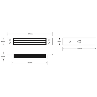 ASEC Slim Line Mortice Magnet