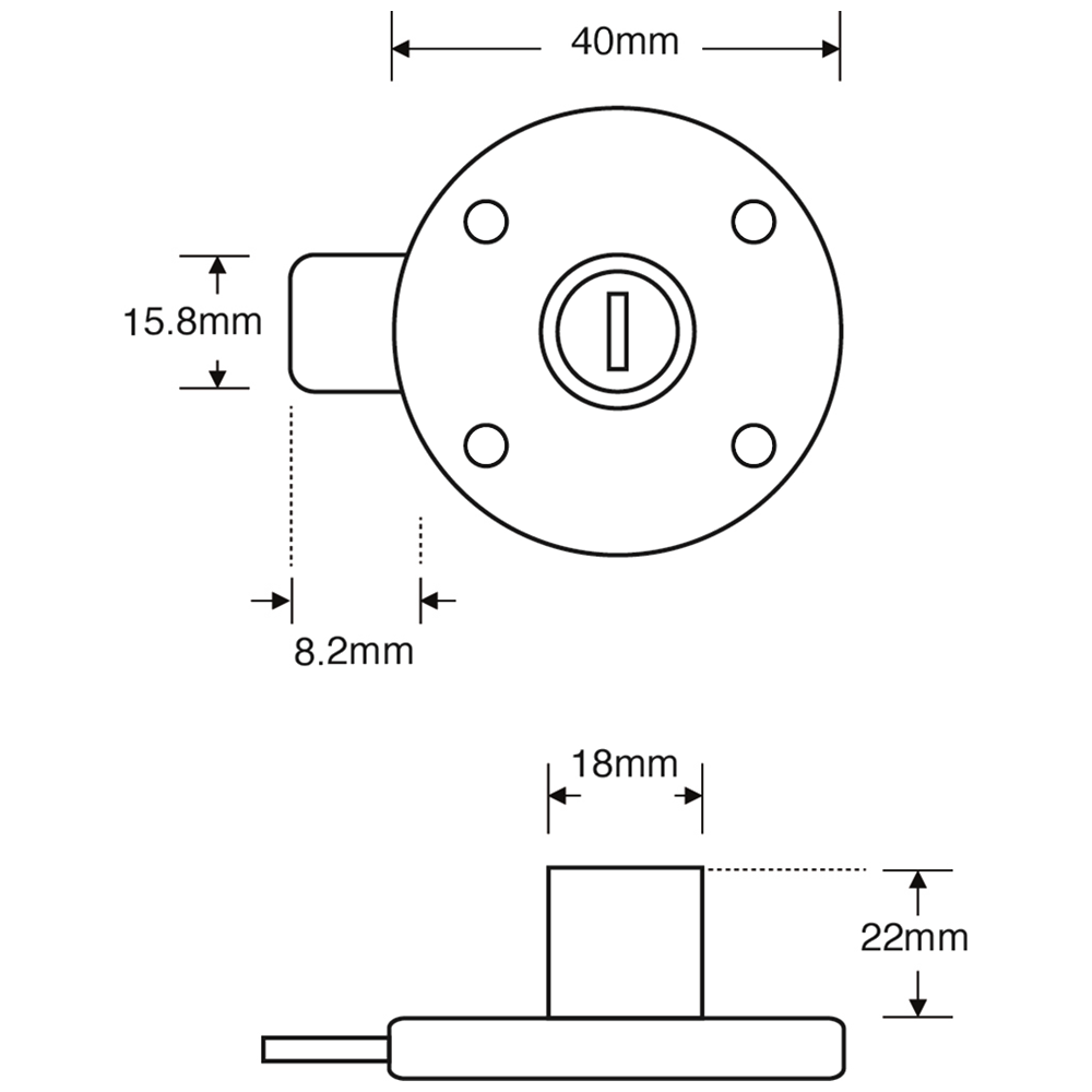 ASEC Round Rim Cupboard Lock