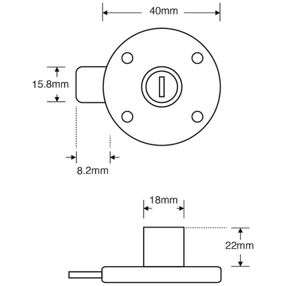 ASEC Round Rim Cupboard Lock