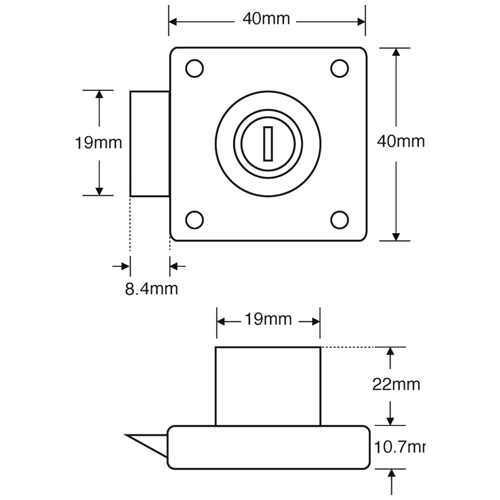 ASEC Spring Bolt Cylinder Till Lock