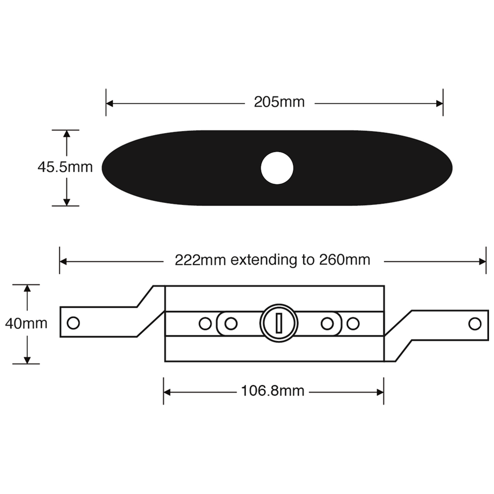 STEEL-LINE SLINE0010Inline Steel Roller Door Lock