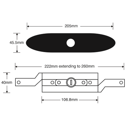 STEEL-LINE SLINE0010Inline Steel Roller Door Lock