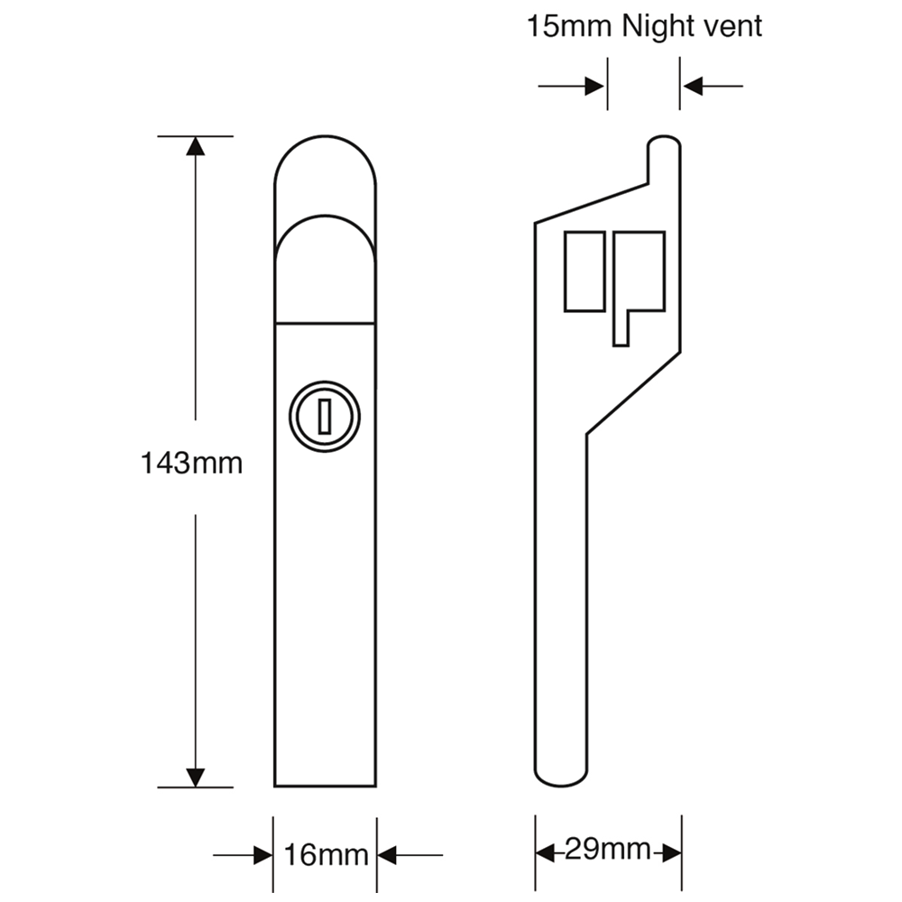 ASEC Locking Window Casement Handle