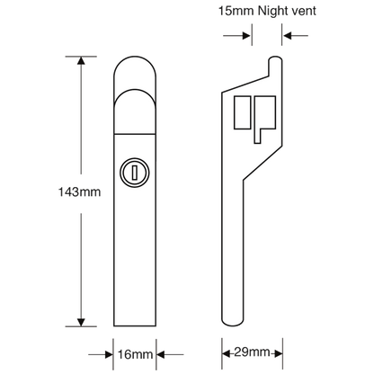 ASEC Locking Window Casement Handle