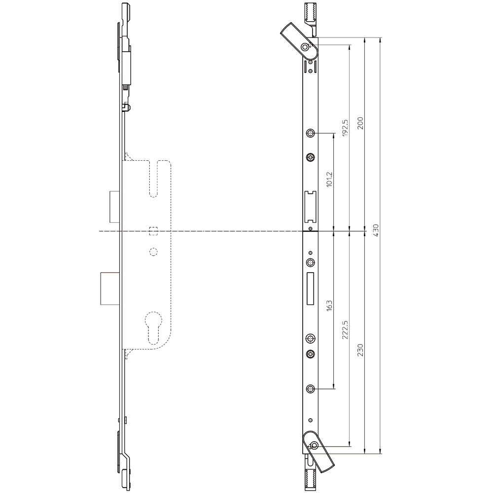 ASEC Lever Operated Latch & Deadbolt Modular Repair Lock Centre Case (UPVC Door)