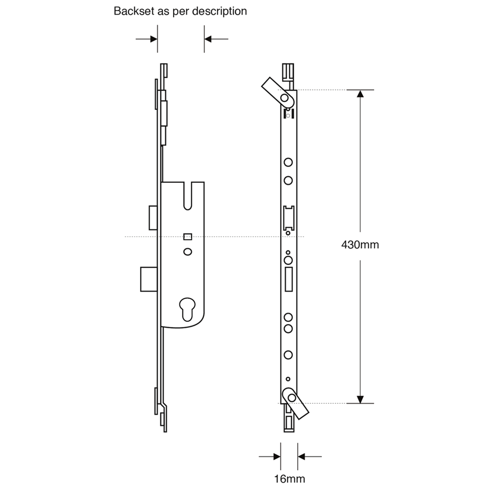 ASEC Lever Operated Latch & Deadbolt Modular Repair Lock Centre Case (UPVC Door)