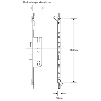 ASEC Lever Operated Latch & Deadbolt Modular Repair Lock Centre Case (UPVC Door)