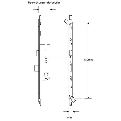 ASEC Lever Operated Latch & Deadbolt Modular Repair Lock Centre Case (Timber Door)