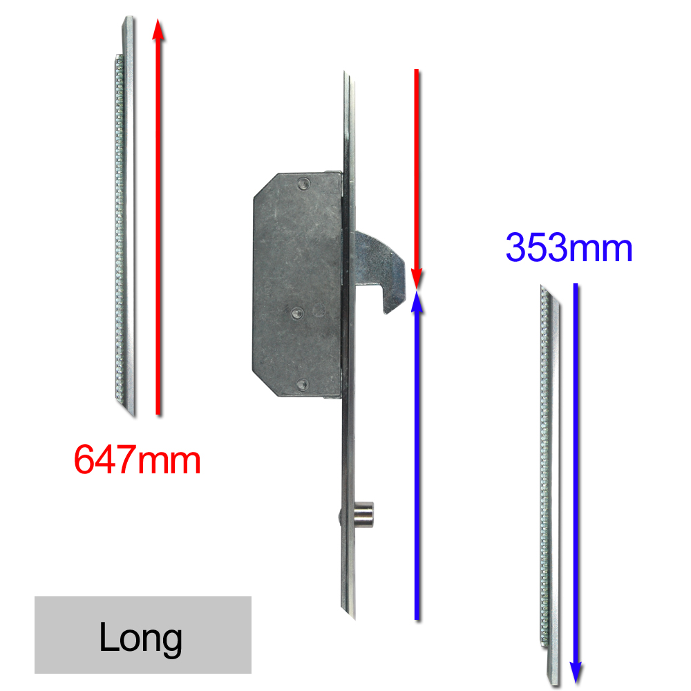 ASEC Modular Repair Lock Locking Point Extensions (UPVC Door) - 2 Hook & 2 Roller