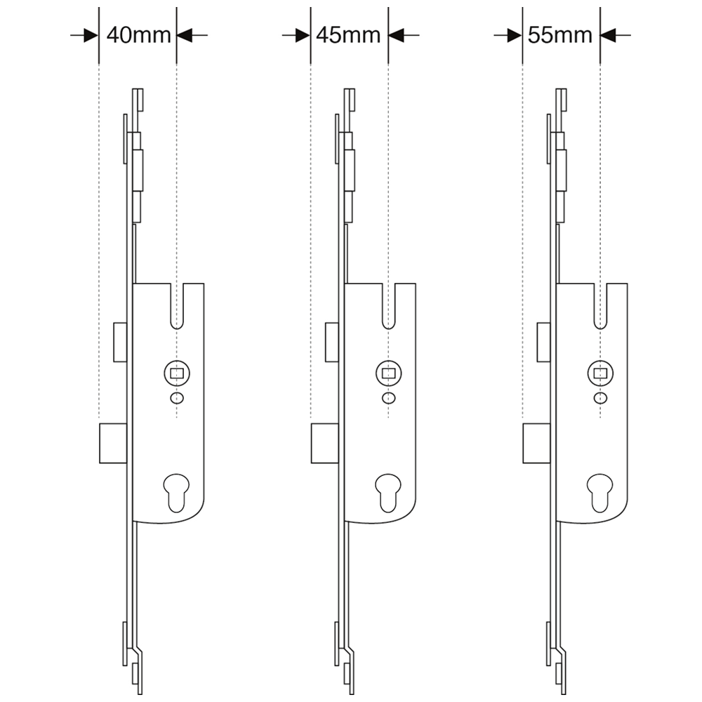 ASEC Lever Operated Latch & Deadbolt Modular Repair Lock Centre Case Kit (Timber Door)