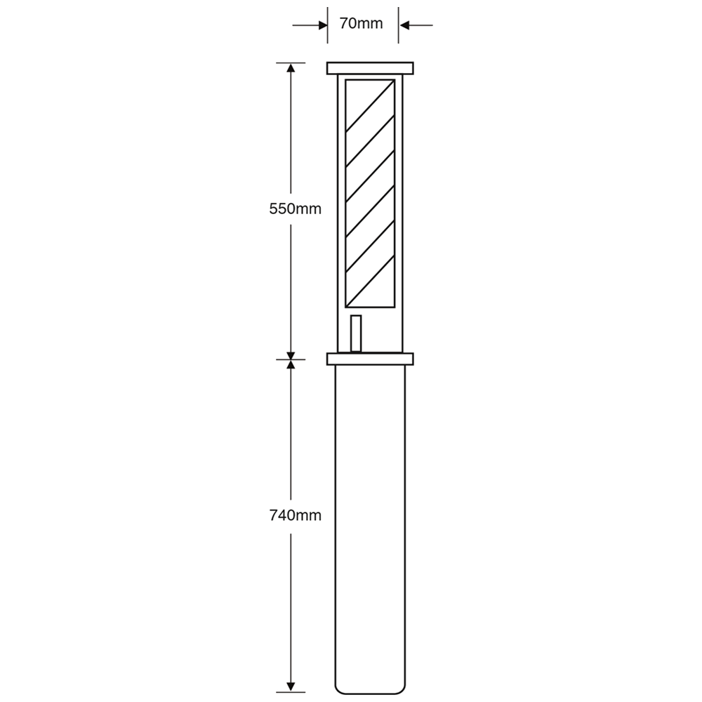 ASEC Heavy Duty Telescopic 550mm High Parking Post