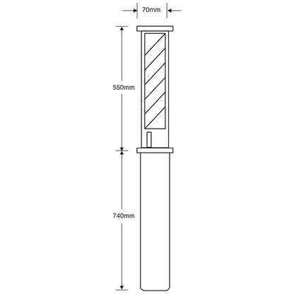 ASEC Heavy Duty Telescopic 550mm High Parking Post