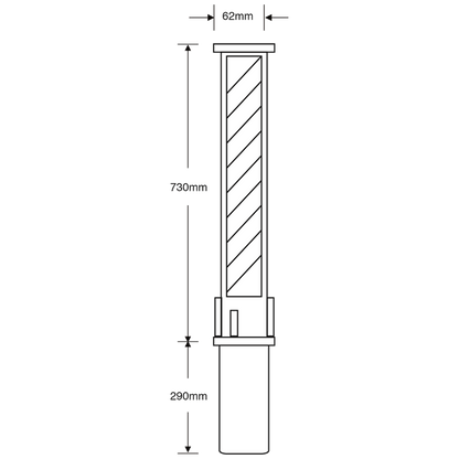 ASEC Round Removable 730mm High Parking Post