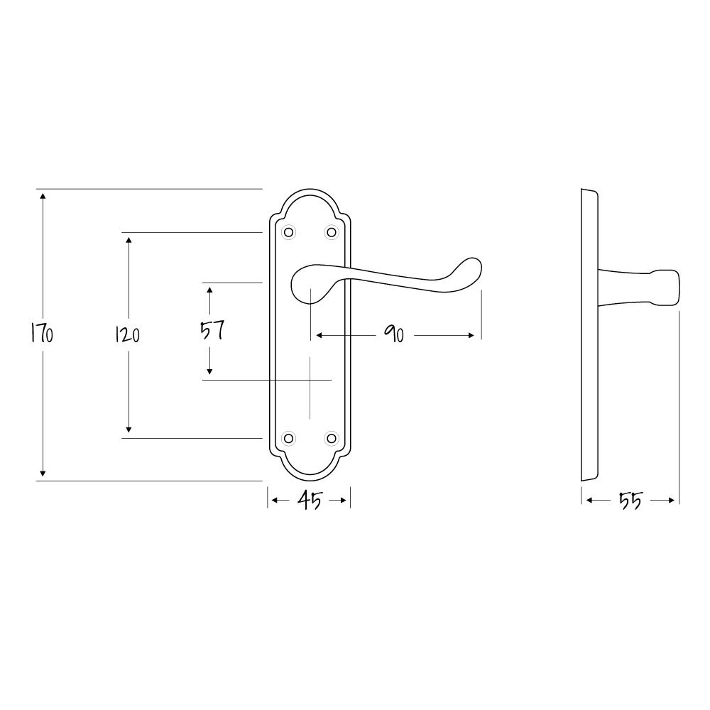 ASEC URBAN San Francisco Lever on Plate Latch Door Furniture