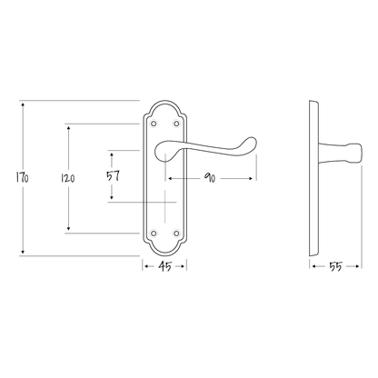 ASEC URBAN San Francisco Lever on Plate Latch Door Furniture