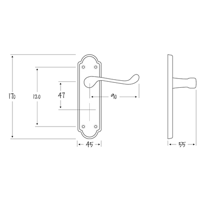 ASEC URBAN San Francisco Euro Lever on Plate Door Furniture