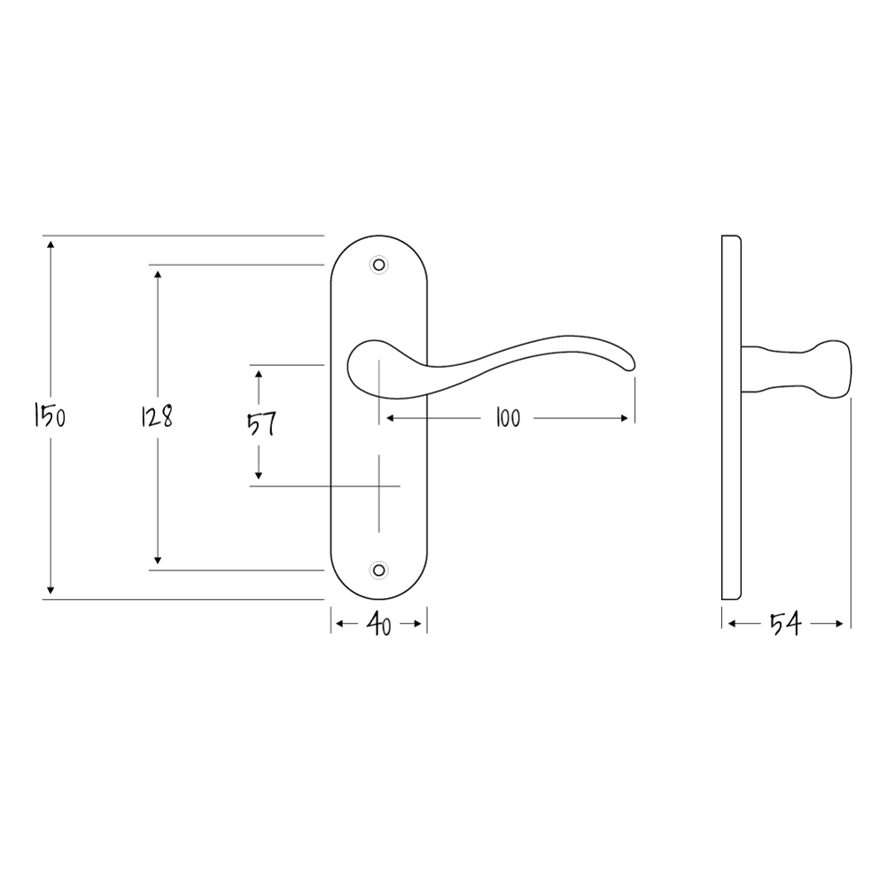 ASEC URBAN Washington Lever on Plate Latch Door Furniture