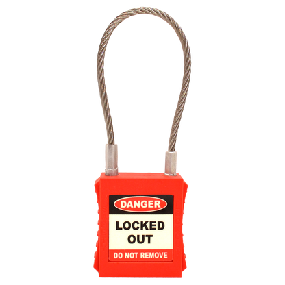 ASEC Safety Lockout Tagout Padlock with Wire Shackle