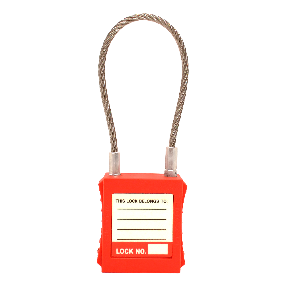 ASEC Safety Lockout Tagout Padlock with Wire Shackle