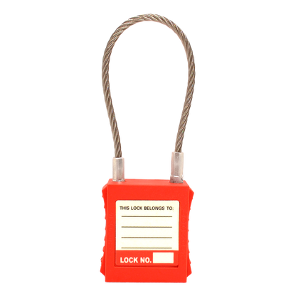 ASEC Safety Lockout Tagout Padlock with Wire Shackle