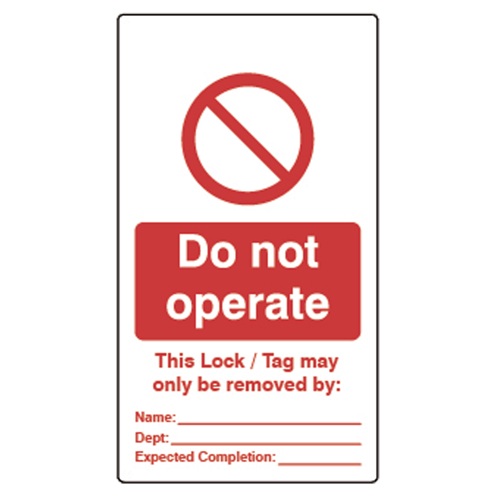 ASEC Double Sided Lockout Tagout Tags Do Not Operate