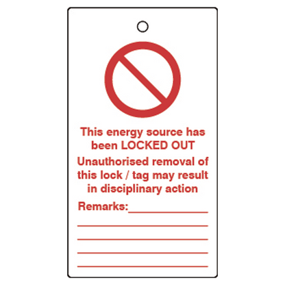 ASEC Double Sided Lockout Tagout Tags Do Not Operate